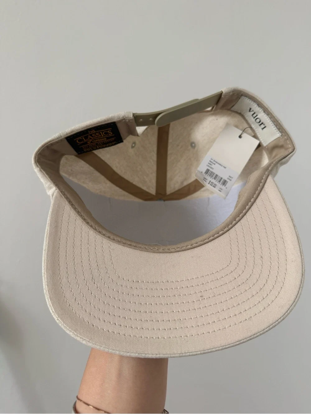 VUORI V1 Embroidery Hat Natural One Size NWT Adjustable Canvas Cap